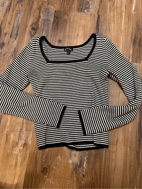 Target Black and White Striped Long Sleeve Tee